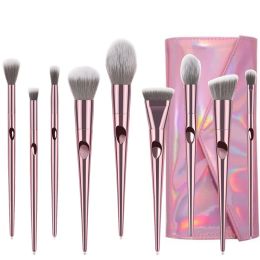 Appearance Color: PINK+ package - 10 long rod thumbprint makeup brushes