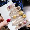 style: 6style - South Korea Ins Net Red Pearl Hairpin Set Hairpin Girl Word Clip Combination Side Bangs Clip Grabbing Clip