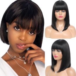 Color: Natural, Size: 8inch - Qi Liuhai Short Hair Bob