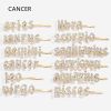 Color: Golden, style: CANCER - Constellation Word Clip English Character DIY Hairpin Hair Accessories Personalized Custom Wholesale