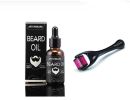 Color: Roller + Oil - Black Bluezoo Beard Set Beard Oil Beard Wax Double Side Comb Brush Bag Small Scissors 7 Piece Set