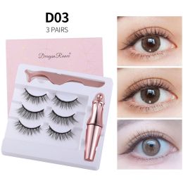 format: Set3 - Natural Long Lasting Magnetic Liquid Eyeliner & Magnetic False Eyelashes & Tweezer Set Make up Set