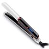 Color: White, Size: EU - LED display straight hair curling double with curling iron