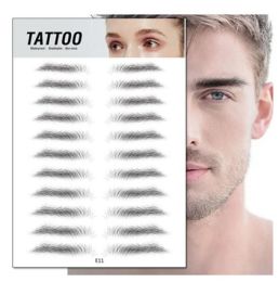 style: 11style 2pcs - Waterproof 6D Eyebrow Tattoo Semi-Permanent Embroidery Natural Long Lasting Fake Eyebrow